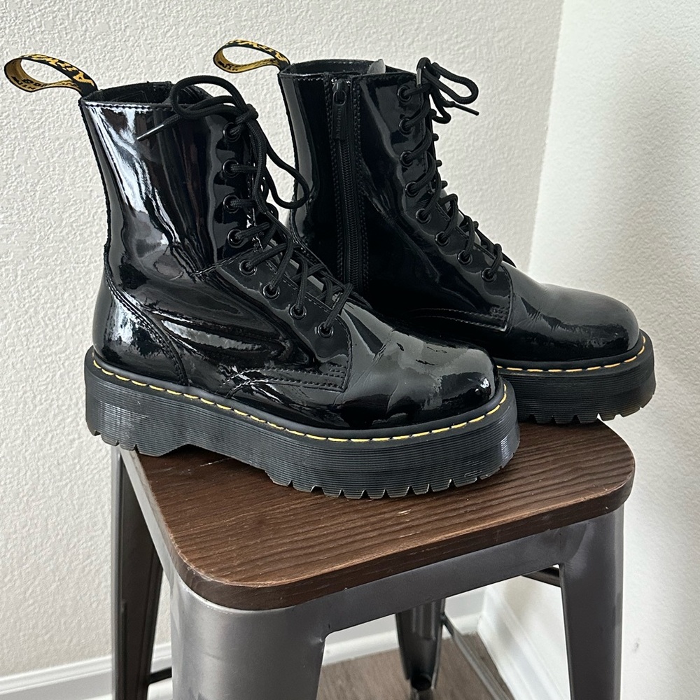 Dr. Martens Jadon Platform Patent Leather Boot - Size 9 Women’s